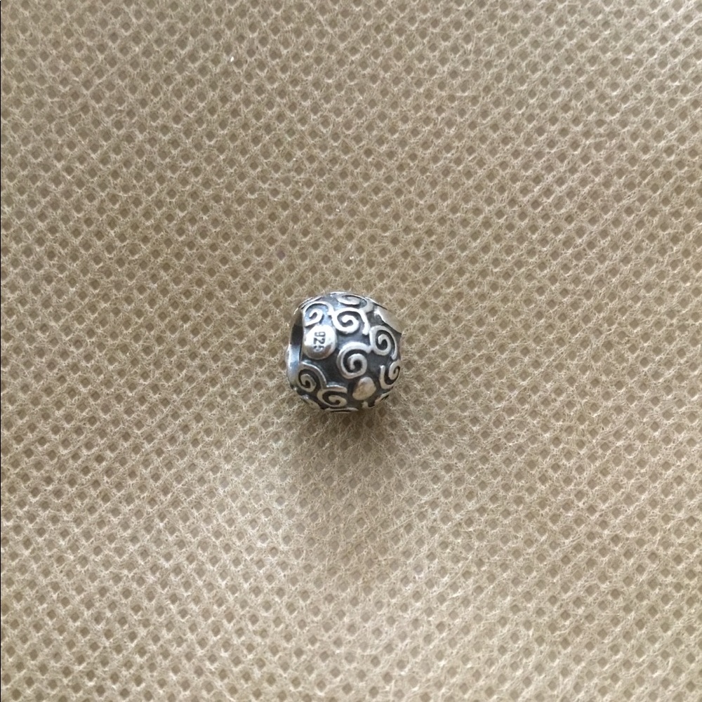 925 PANDORA Swirl Dots Charm retired